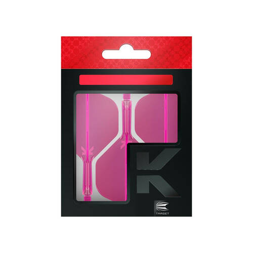 3pc Target K-Flex No 6 Dart Flight & Shaft Short 19mm - Neon Pink