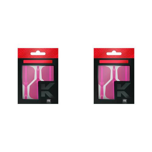 6pc Target K-Flex No 6 Dart Flight & Shaft Intermediate 26mm - Neon Pink
