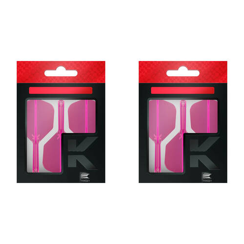 6pc Target K-Flex No 6 Dart Flight & Shaft Medium 33mm - Neon Pink