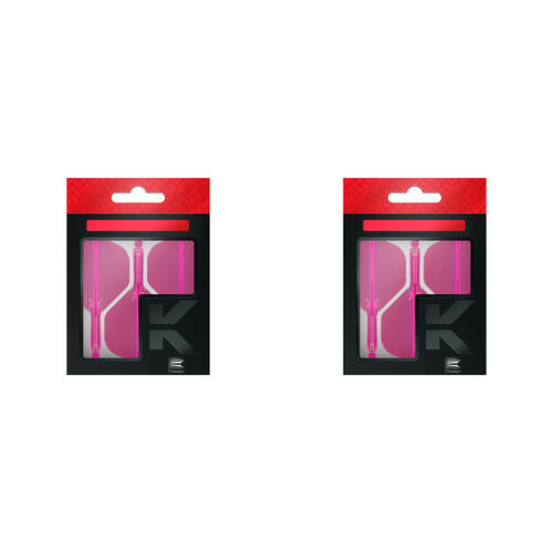 6pc Target K-Flex No 2 Dart Flight & Shaft Medium 33mm - Neon Pink
