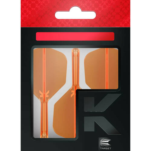 3pc Target K-Flex No 6 Dart Flight & Shaft Short 19mm - Neon Orange