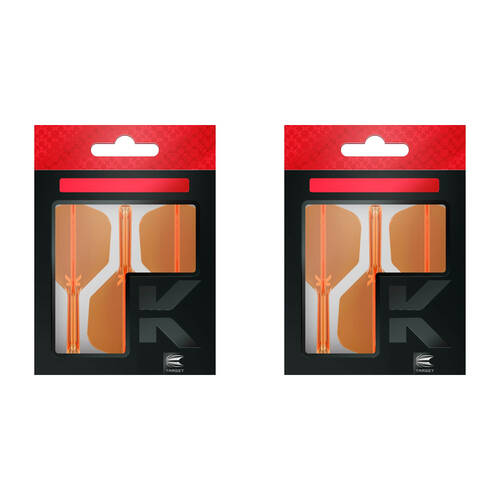 6pc Target K-Flex No 6 Dart Flight & Shaft Short 19mm - Neon Orange