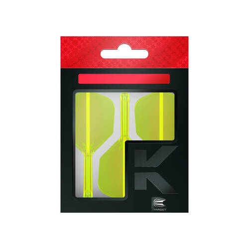 3pc Target K-Flex No 6 Dart Flight & Shaft Short 19mm - Neon Yellow