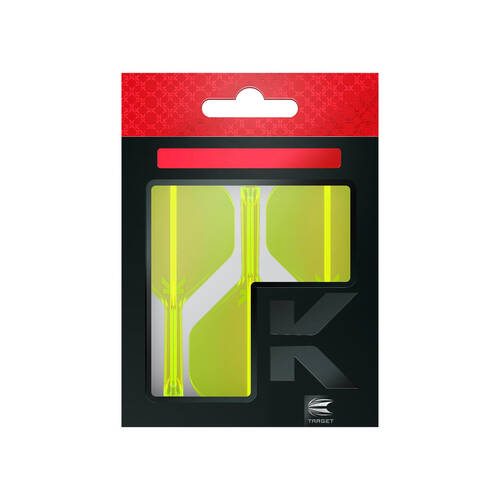 3pc Target K-Flex No 2 Dart Flight & Shaft Short 19mm - Neon Yellow