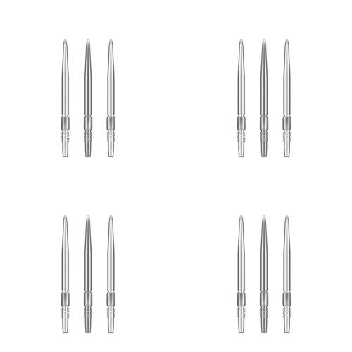 12pc Target Swiss Dart Point Pocket Size 40mm - Silver