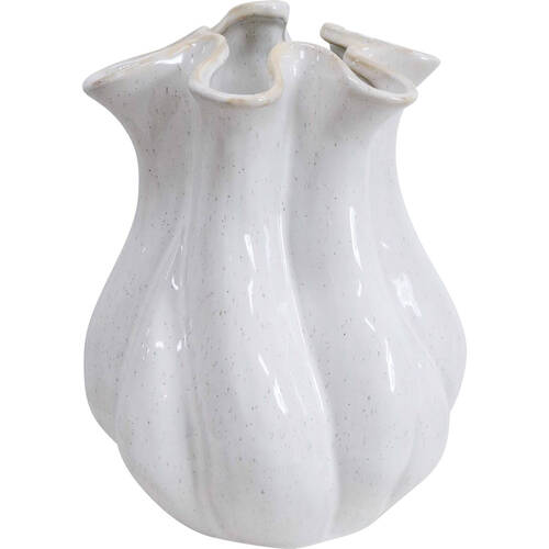 LVD Stoneware Flower Vase Elle Home Decor Large 23x30cm White