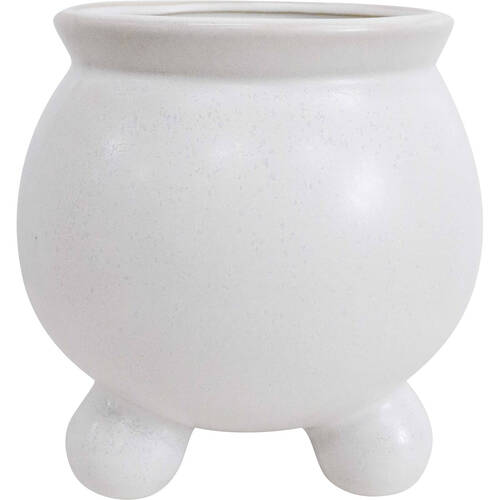 LVD Stoneware Plant Pot Springtime Home/Garden Decor 17x18cm White