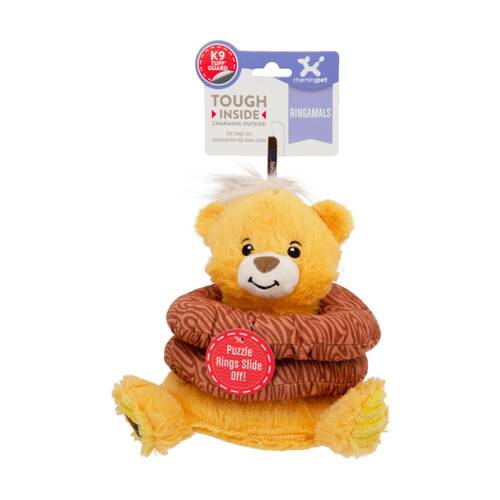 Charming Pet Ringamals Soft Plush Puzzle Dog Toy w/ Squeakers Bear