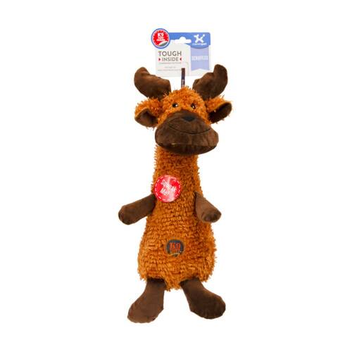 Charming Pet Scruffles Textured Soft Plush Squeaker Dog Toy Large Moose
