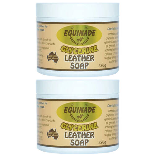 2PK Equinade Glycerine Leather Soap Cleans & Softens 220g