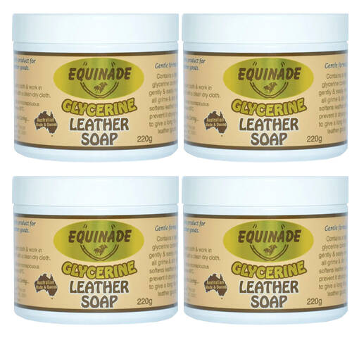 4PK Equinade Glycerine Leather Soap Cleans & Softens 220g