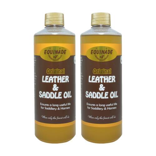 2PK Equinade Leather & Saddle Oil Lanolin Blend Restores And Protects 500ml