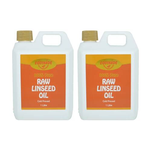 2PK Equinade Raw Linseed Oil Cold Pressed Horse Coat Conditoner Care 1L