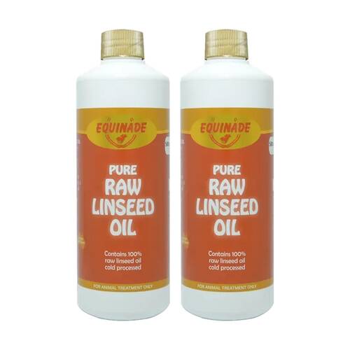 2PK Equinade Raw Linseed Oil Cold Pressed Horse Coat Conditoner Care 500ml