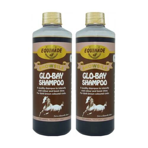 2PK Equinade Showsilk Glo Bay Horse Coat Grooming Care Shampoo 500ml