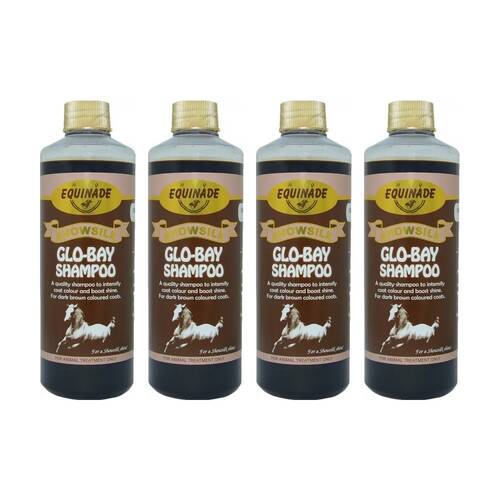 4PK Equinade Showsilk Glo Bay Horse Coat Grooming Care Shampoo 500ml