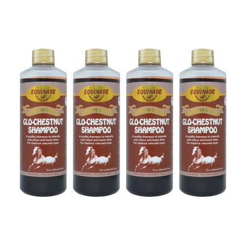 4PK Equinade Showsilk Glo Chestnut Horse Coat Grooming Care Shampoo 500ml