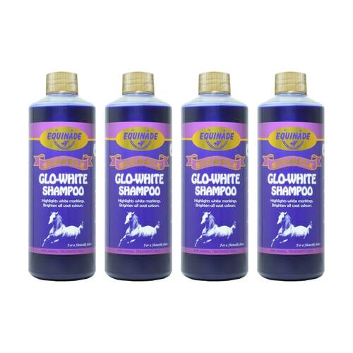 4PK Equinade Showsilk Glo White Horse Coat Grooming Care Shampoo 250ml