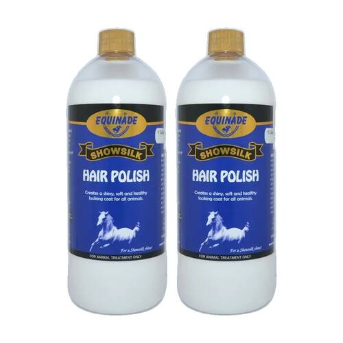 2PK Equinade Showsilk Horse Coat Hair Polish Grooming Care 1L