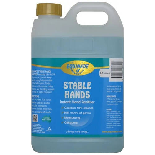 Equinade Stable Hand Sanitiser Gel w/ 70 Percent Alcohol 2.5L