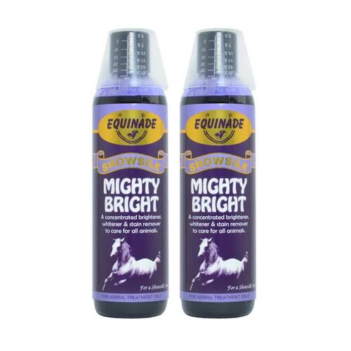 2PK Equinade Showsilk Horse Coat Whitener & Stain Remover 125ml Mighty Bright