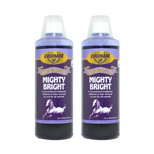 2PK Equinade Showsilk Horse Coat Whitener & Stain Remover 500ml Mighty Bright