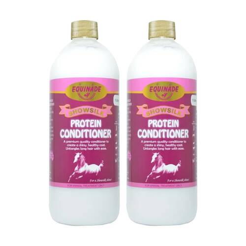 2PK Equinade Showsilk Horse Grooming Coat Care Conditioner 1L Protein