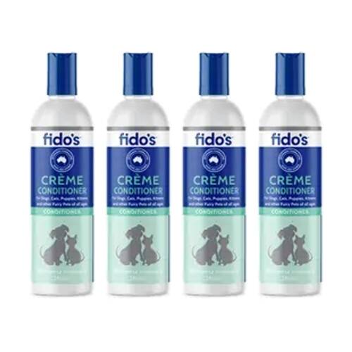 4PK Fidos Pet Dogs & Cats Creme Conditioner Grooming Care 250ml