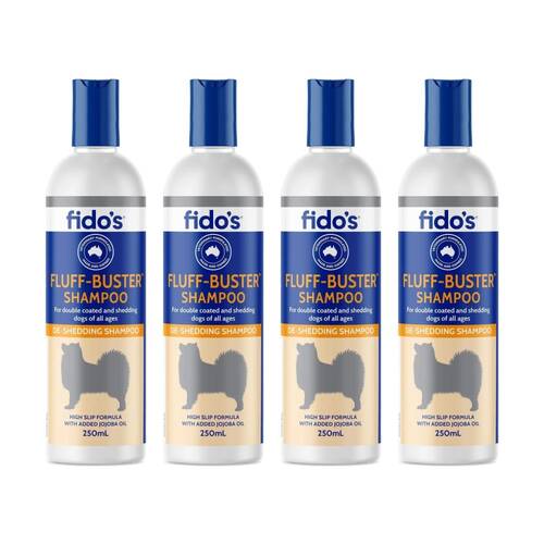 4PK Fidos Pet Dog Grooming Washing Care Shampoo Fluff Buster 250ml