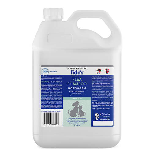 Fidos Pet Dog & Cat Grooming Washing Care Shampoo Flea 5L