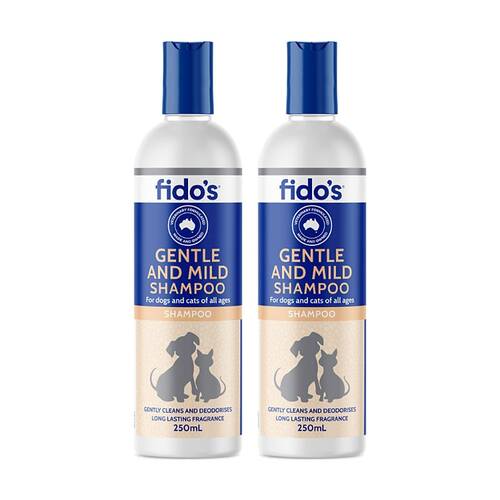 2PK Fidos Pet Dog & Cat Grooming Washing Care Shampoo Gentle Mild 250ml