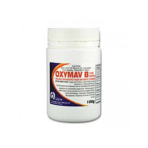 Fidos Oxymav B For Birds Antibiotic Powder Sealed Bottle 100g