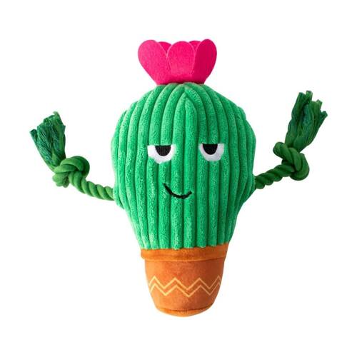 Petshop By Fringe Studio You Grow Chica! Cactus Soft Plush Dog Toy Green