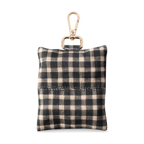 Petshop By Fringe Studio Poop Bag Dispenser w/ Keychain Black Gingham 5x8cm
