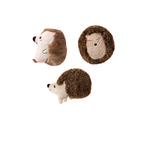 3pc Fringe Studio Hedgehogs Small Plush Dog Toys Set Brown