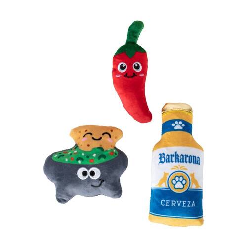 3pc Petshop By Fringe Studio Happy Hour Beer & Dip Small Dog Toys Set