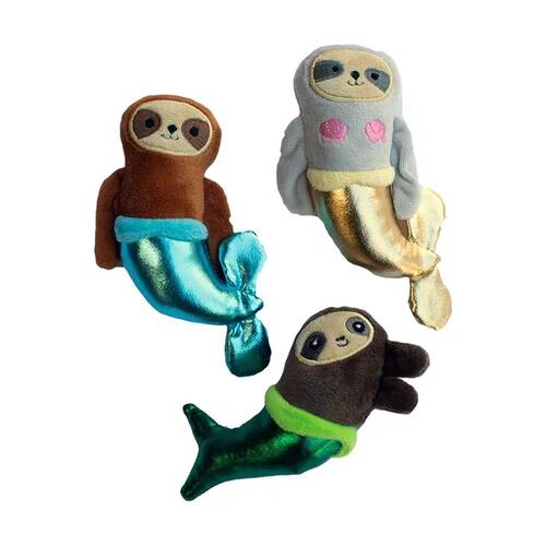 3pc Fringe Studio Mersloth Mermaid Plush Small Dog Toy Set Multicolour
