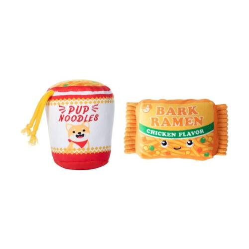 2pc Petshop By Fringe Studio Nothin But Noodles Plush Dog Toys Multicolour