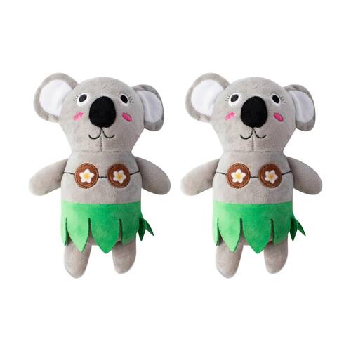 2PK Petshop By Fringe Studio Shake Your Palm Palms Koala Squeaky Plush Dog Toy 23cm