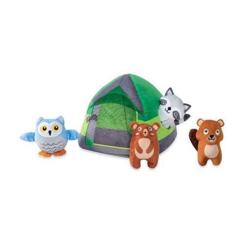 5pc Petshop By Fringe Studio Plush Burrow Interactive Dog Toy Set Happy Campers