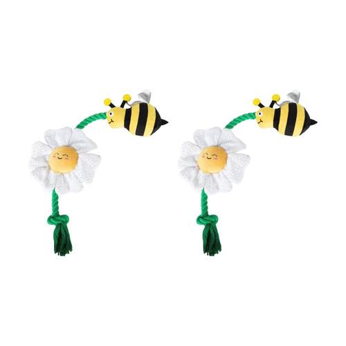 2PK Petshop By Fringe Studio I'm Pollen For You Plush & Tug Rope Dog Toy