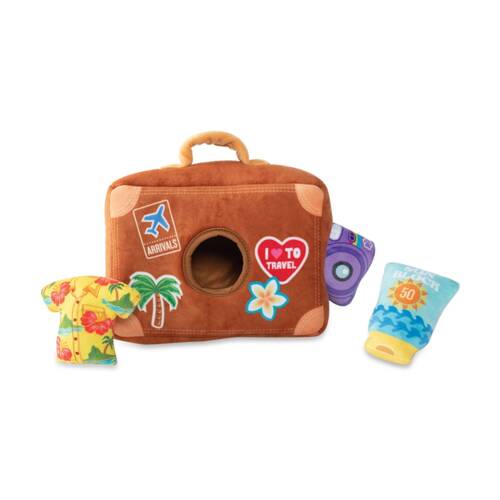 Petshop By Fringe Studio Soft Plush Squeaker Dog Toy Pack Your Bags