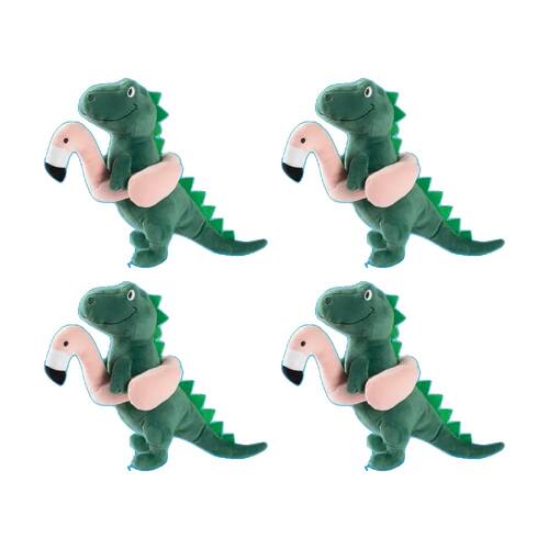 4PK Fringe Studio Pool Time Rex Dinosaur Soft Plush Pet Dog Toy Green