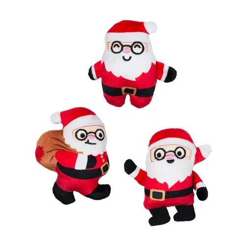 3pc Fringe Studio Rebel Without A Claus Small Dog Toy Set Santa