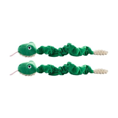 2PK Petshop By Fringe Studio Hisses & Kisses Tuggable Soft Plush Dog Toy Green