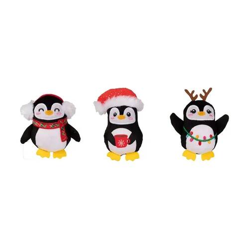 3pc Fringe Studio Waddle Penguin Squad Soft Plush Small Dog Toy Set Multicolour