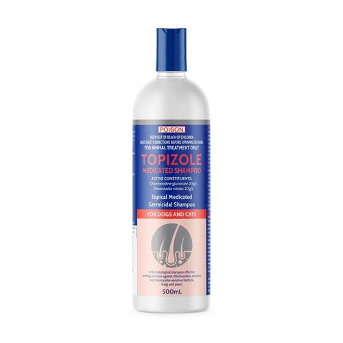 Fidos Pet Dog & Cat Grooming Washing Care Topizole Medicated Shampoo 500ml