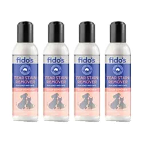 4PK Fidos Pet Dogs & Cats Tear Stain Remover Grooming Care 125ml