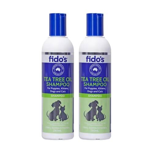 2PK Fidos Pet Dog & Cat Grooming Washing Care Shampoo Tea Tree Oil 250ml