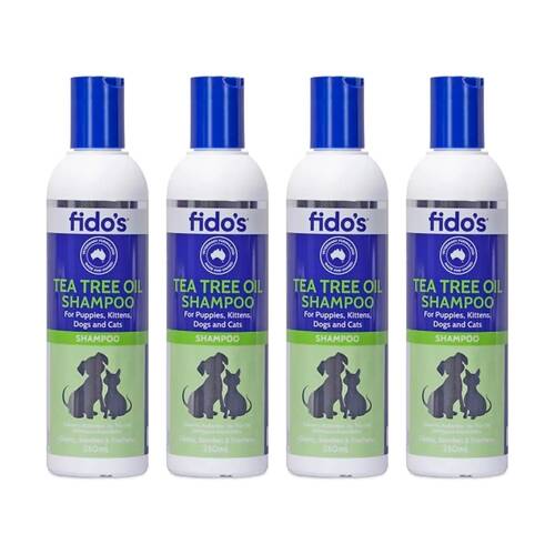 4PK Fidos Pet Dog & Cat Grooming Washing Care Shampoo Tea Tree Oil 250ml
